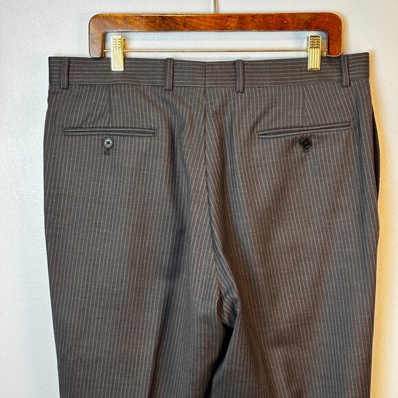 Men's Tommy Hilfiger Striped Wool Dress Pants Slacks 36 x 34 Career Wear - Picture 2 of 9